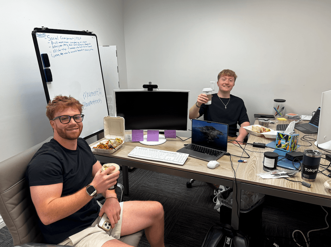 DitchList founders Campbell Little and Drew Scheiderer in their workspace
